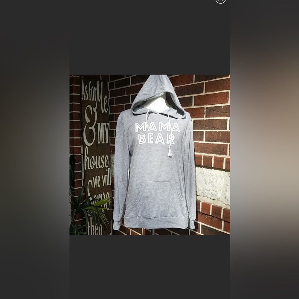 Grey “Mama Bear” logo Hoodie
